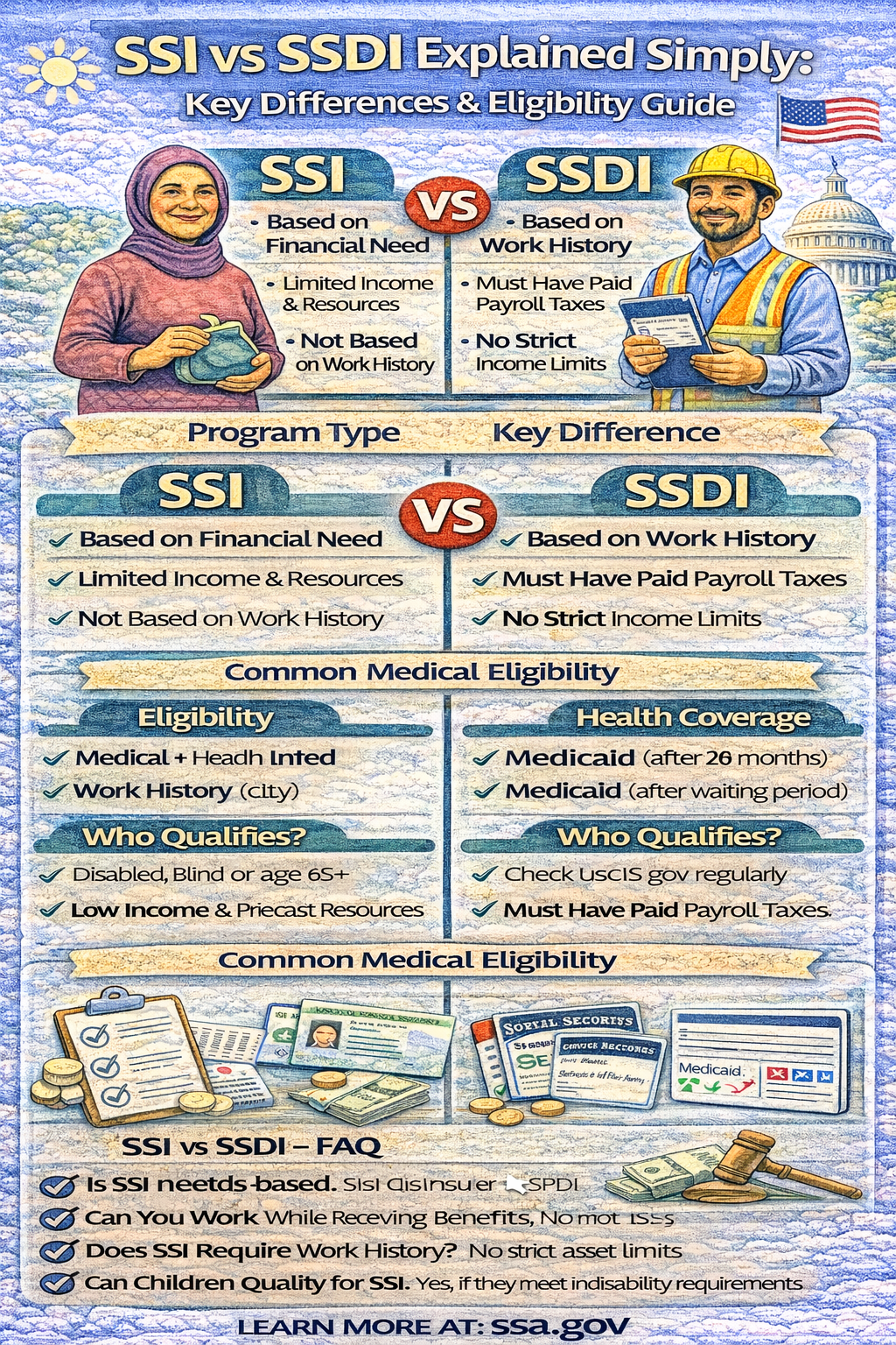 What Is the Difference Between SSI and SSDI